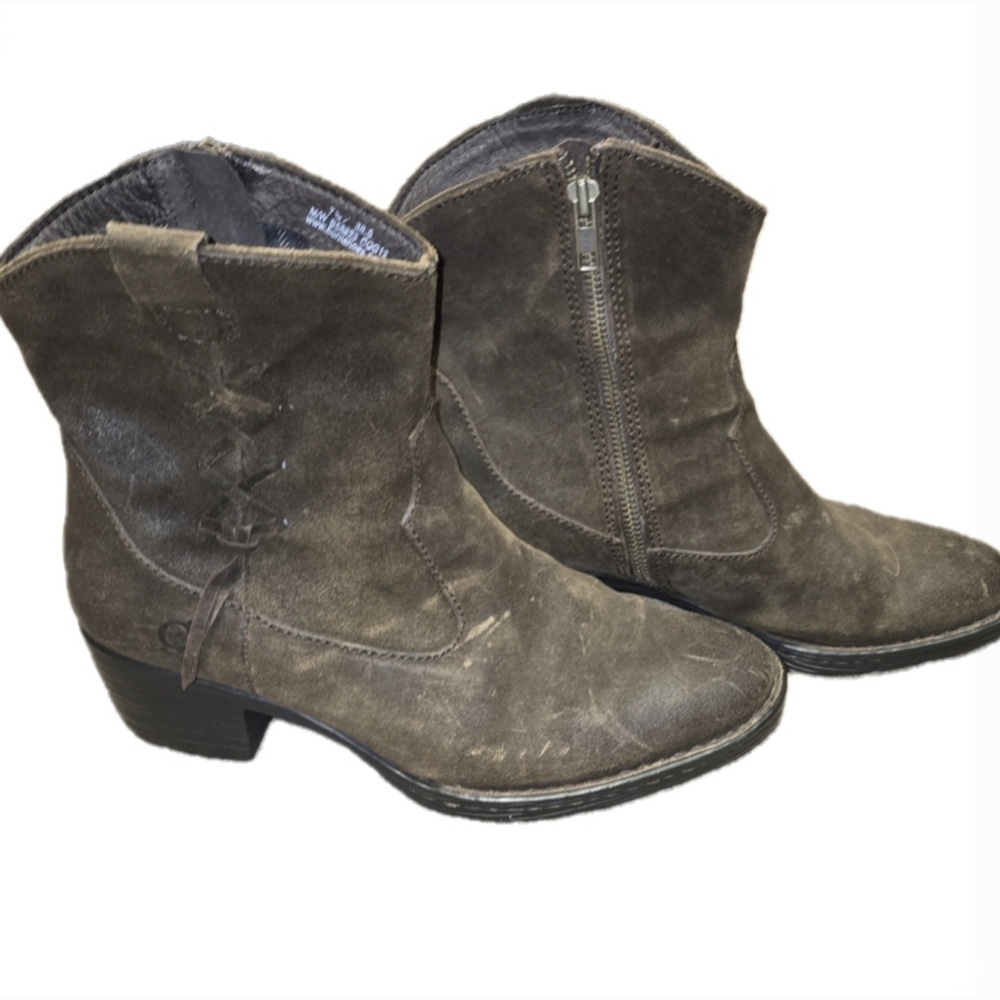Børn "Alondra" Distressed Glazed Ginger Rustic Barn Ankle Boots/Booties 7.5